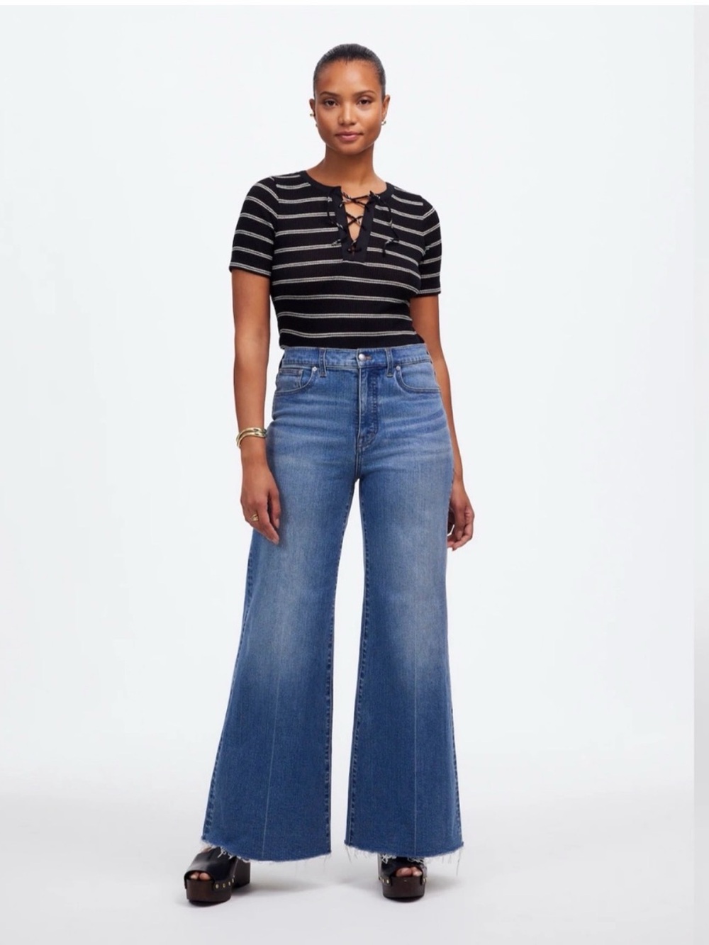 Madewell | Curvy Flared Wide-Leg Crop Jeans